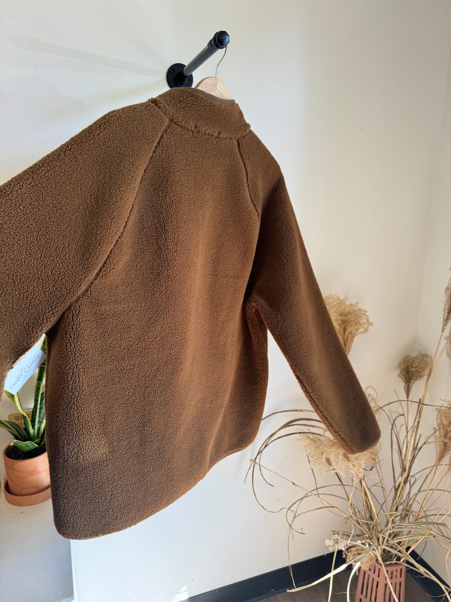 Brown fuzzy Sherpa jacket
