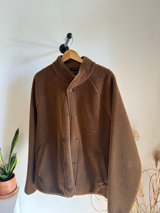 Brown fuzzy Sherpa jacket