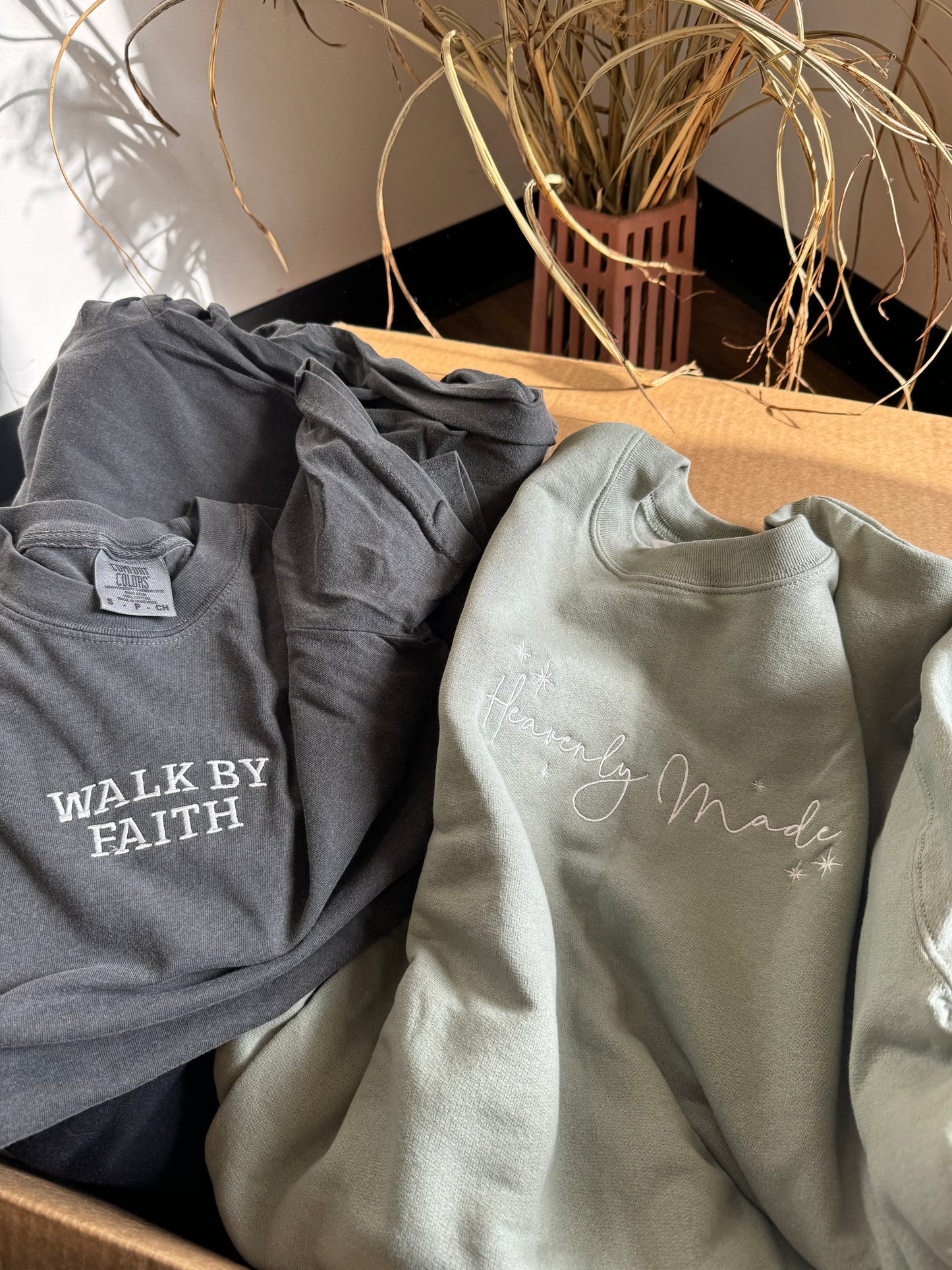 Embroidered Walk By Faith Tee