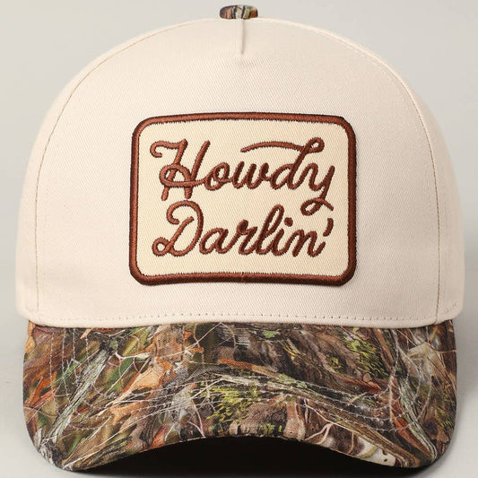Howdy Darlin' Embroidery Patch Realtree Cap: CAMO