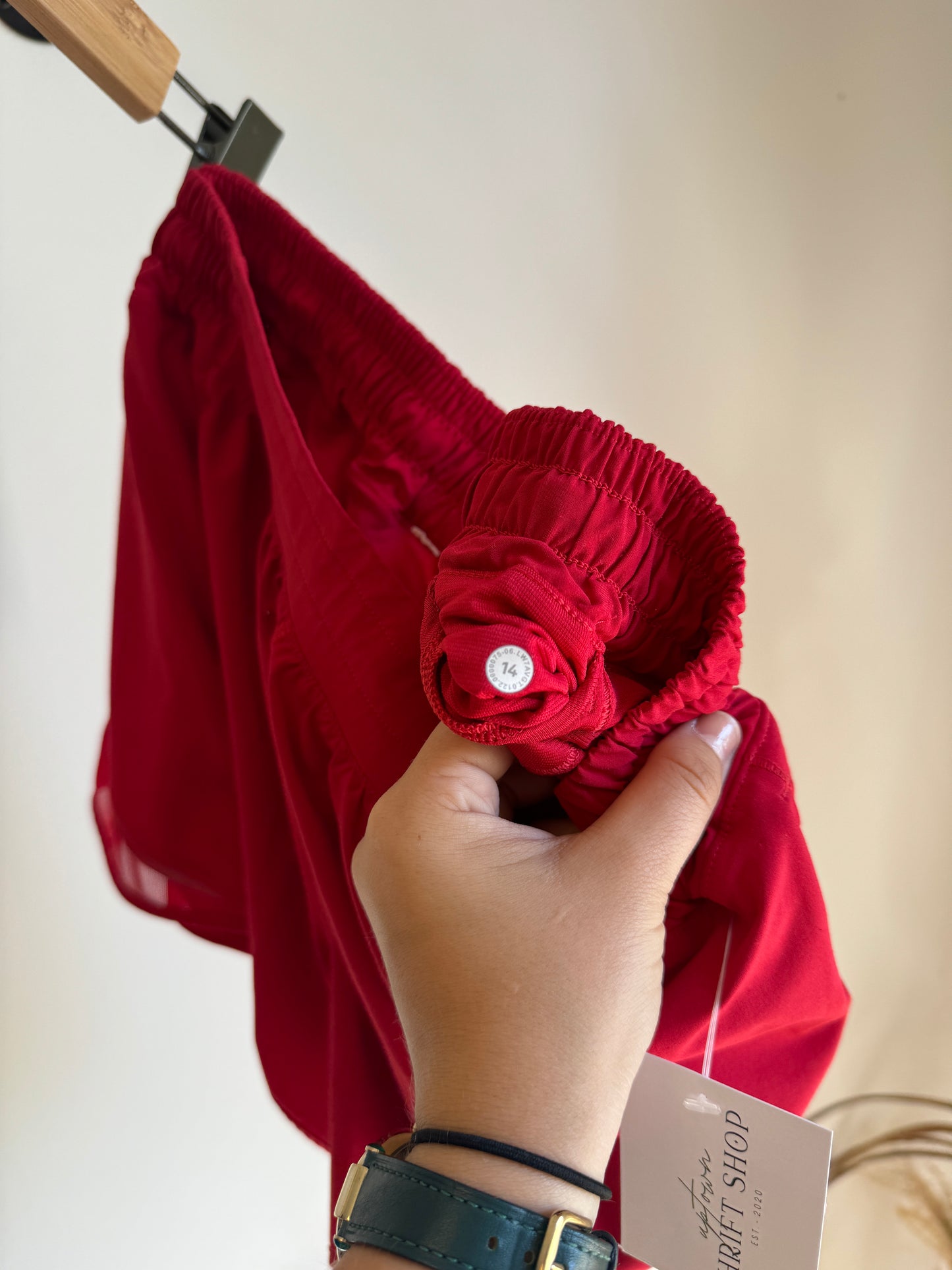 Carnation red Lulu hotty hot shorts