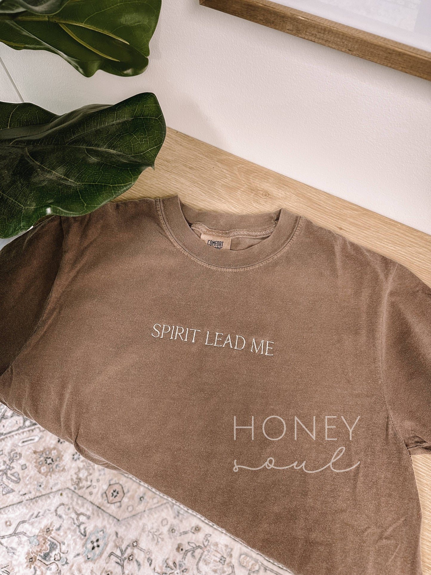 Embroidered Spirit Lead Me Summer Tee Espresso