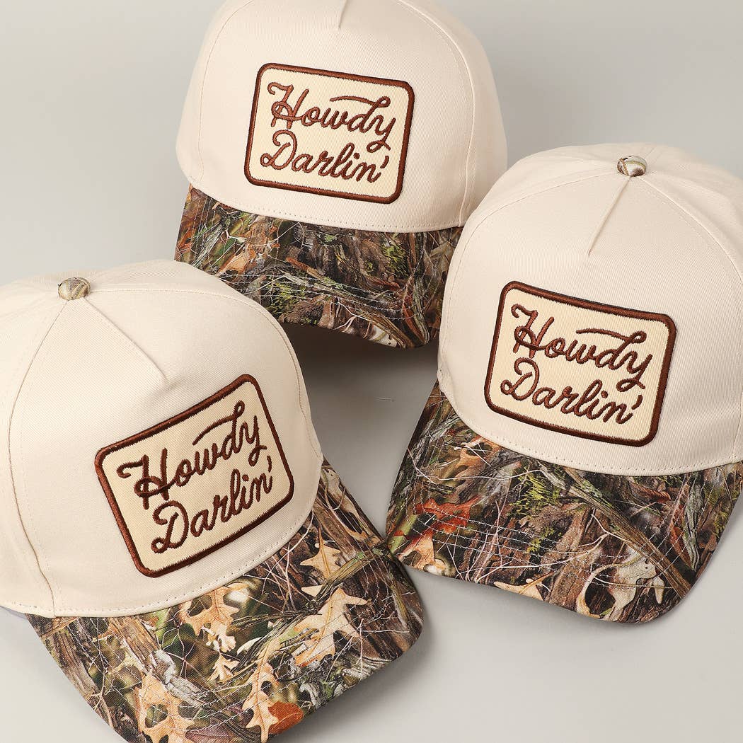 Howdy Darlin' Embroidery Patch Realtree Cap: CAMO