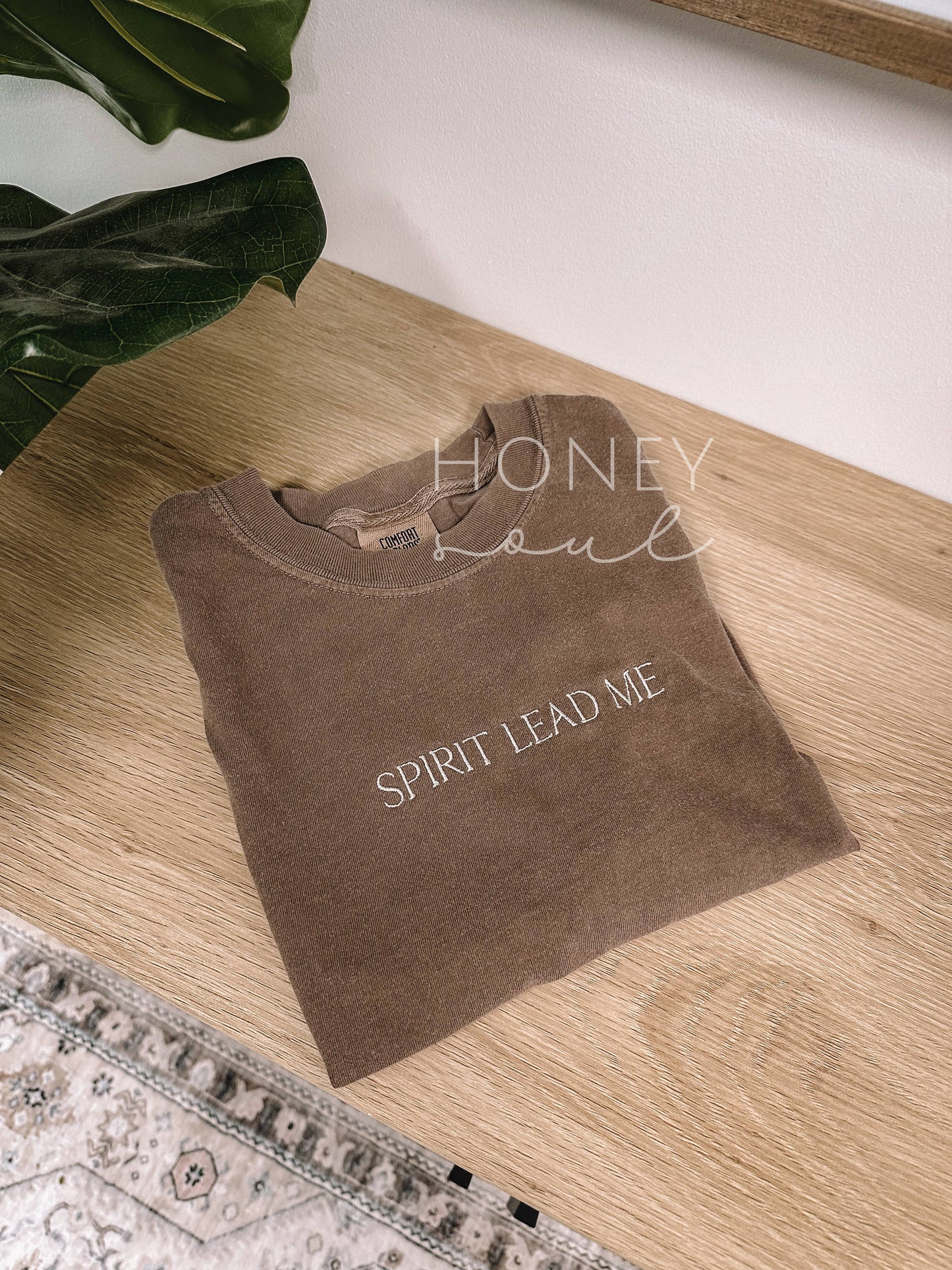 Embroidered Spirit Lead Me Summer Tee Espresso