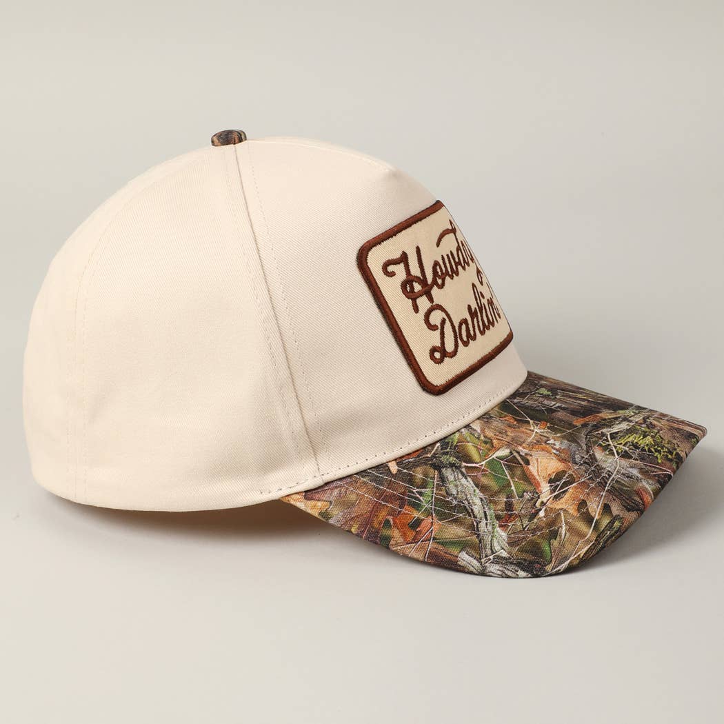 Howdy Darlin' Embroidery Patch Realtree Cap: CAMO