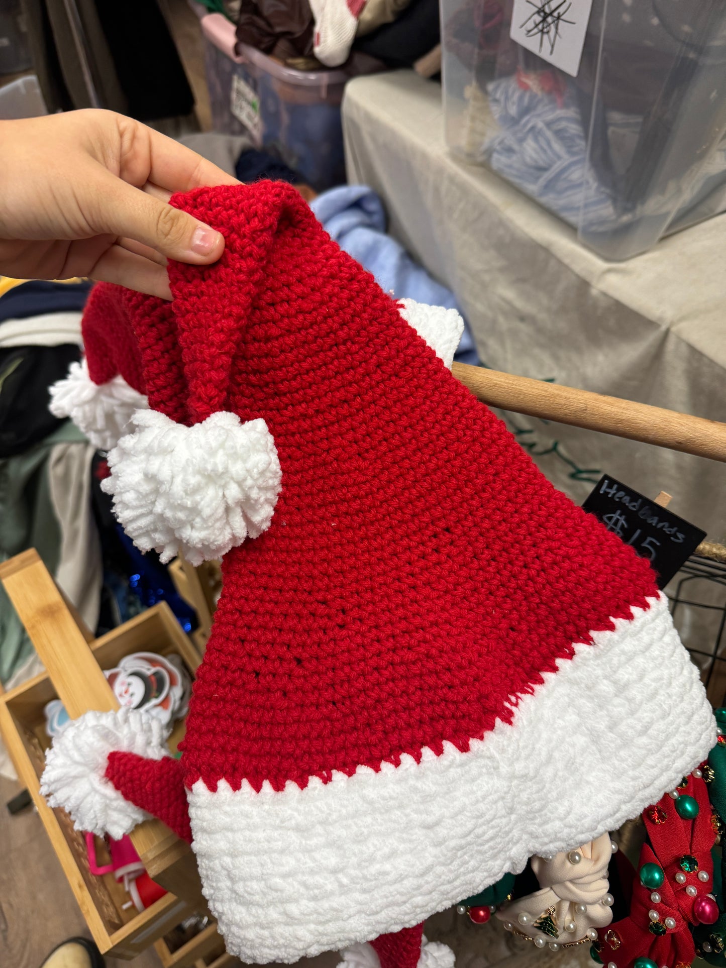 Handmade crocheted Christmas hat